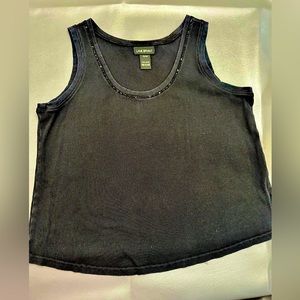 Lane Bryant 18/20 Tank Top with Beaded Embellishments Black